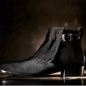 John Varvatos The Shawl Lafayette Black Men’s Suede Boot Size 13 Made in Italy